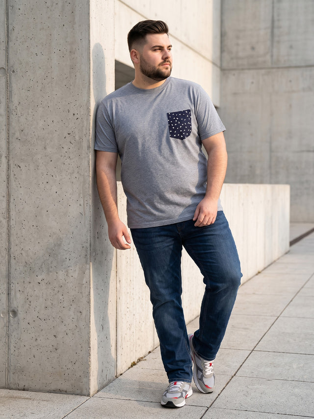 Men Plus Size Stoddart Solid Round Neck Tshirt