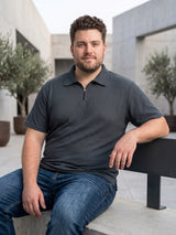 Men Plus Size Gravelo Charcoal Grey Polo Tshirts