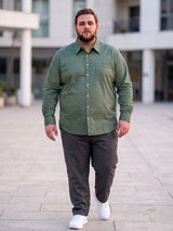 Men Plus Size Diamint Green Printed Shirts