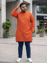 Men Plus Size Ullas-O Solid Kurta