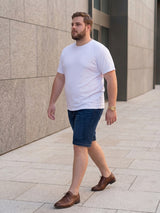 Men Plus Size Vigorous Navy Blue Solid Shorts
