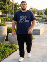 Men Plus Size Watt Printed Round Neck Tshirt
