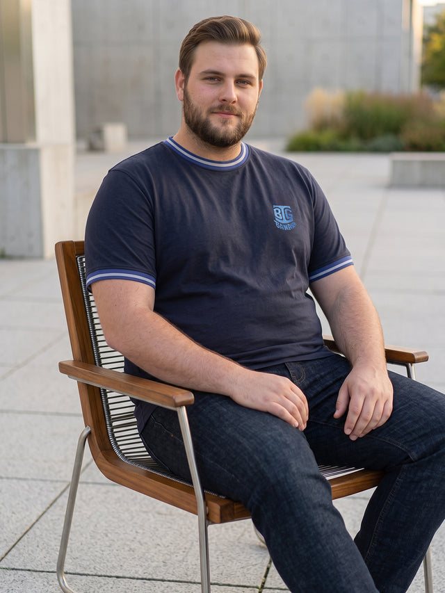 Men Plus Size Mule-B Solid Round Neck Tshirt