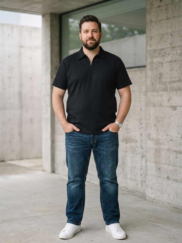 Men Plus Size Blaktex Black Polo Tshirts