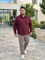 Men Plus Size Rubyclad Red Striped Shirts
