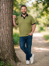 Men Plus Size Zelmora Sage Green Polo Tshirts
