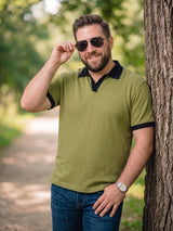 Men Plus Size Zelmora Sage Green Polo Tshirts