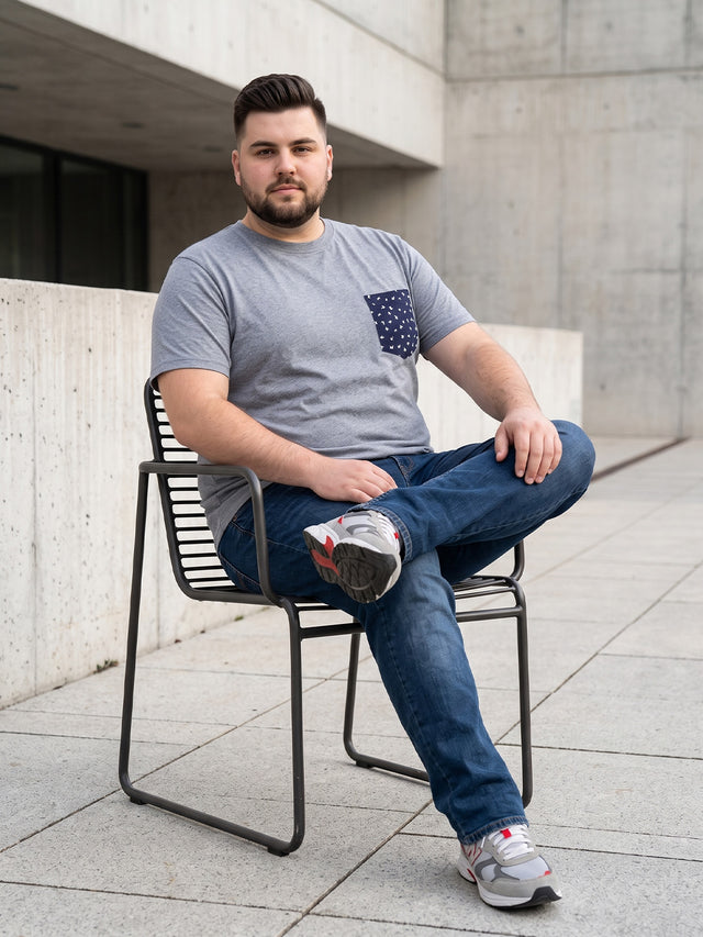 Men Plus Size Stoddart Solid Round Neck Tshirt