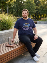 Men Plus Size Watt Printed Round Neck Tshirt