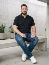 Men Plus Size Blaktex Black Polo Tshirts