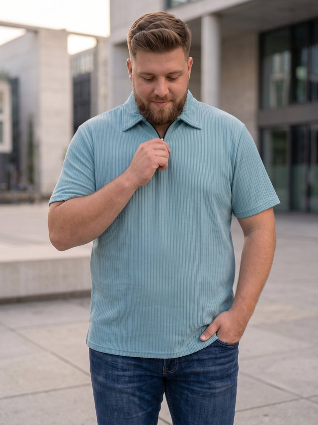 Men Plus Size Velzuno Sky Blue Polo Tshirts
