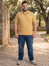 Men Plus Size Draxelo Beige Polo Tshirts