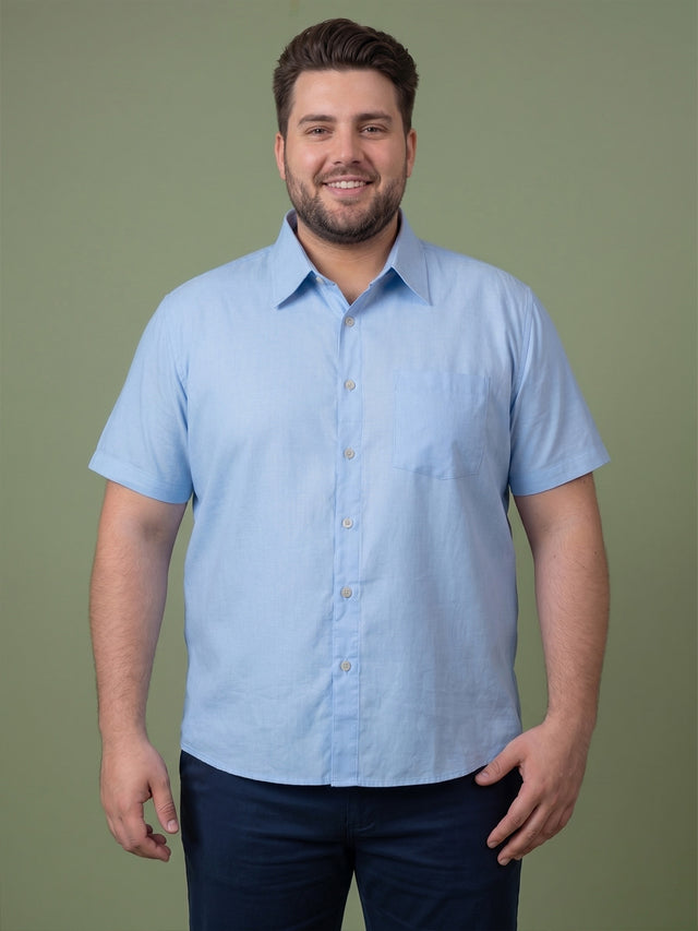 Men Plus Size OakLine Sky Blue Solid Shirts