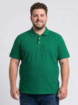 Men Plus Size Emerald Green Printed Polo
