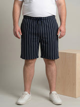 Men Plus Size Ribline Multi Striped Shorts