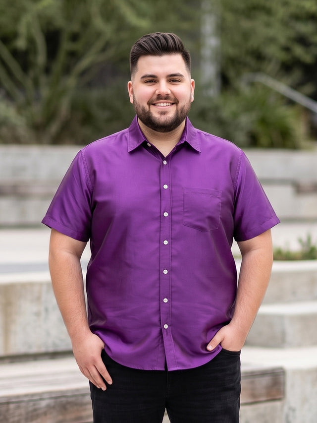 Men Plus Size Dura-V Solid Shirt
