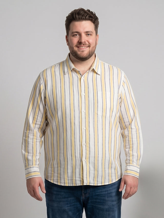 Men Plus Size Solviero Multi Striped Shirts