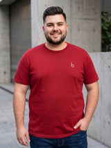 Men Plus Size Vaporcrew-Red Solid Red Round Neck
