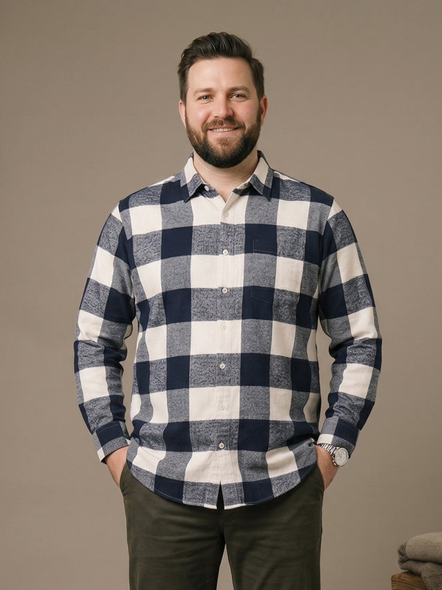 Men Plus Size Stronghold Multicolor Checkered Casual Shirt