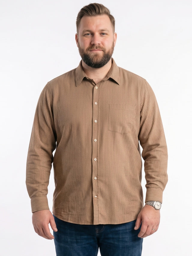 Men Plus Size Raxyn Rust Striped Shirts