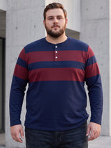 Men Plus Size Antonio Colorblock Henley Tshirt