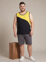 Men Plus Size Betrothal Black Colorblock Vest