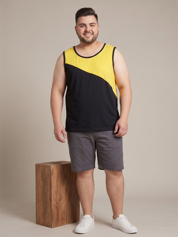 Men Plus Size Betrothal Black Colorblock Vest