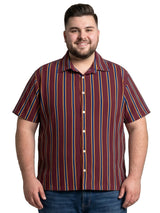 Men Plus Size Winewave Multi Striped Shirts