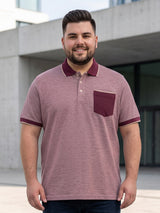 Men Plus Size Mevia Solid Maroon Polo Men Tshirt