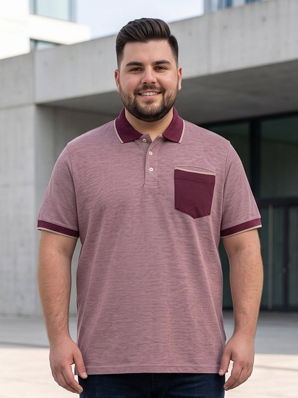 Men Plus Size Mevia Solid Maroon Polo Men Tshirt