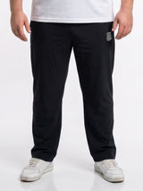 Men Plus Size Dashen Black Solid Trackpants