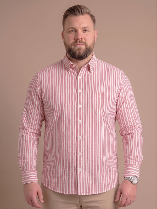 Men Plus Size Berryweave Red Check Shirts