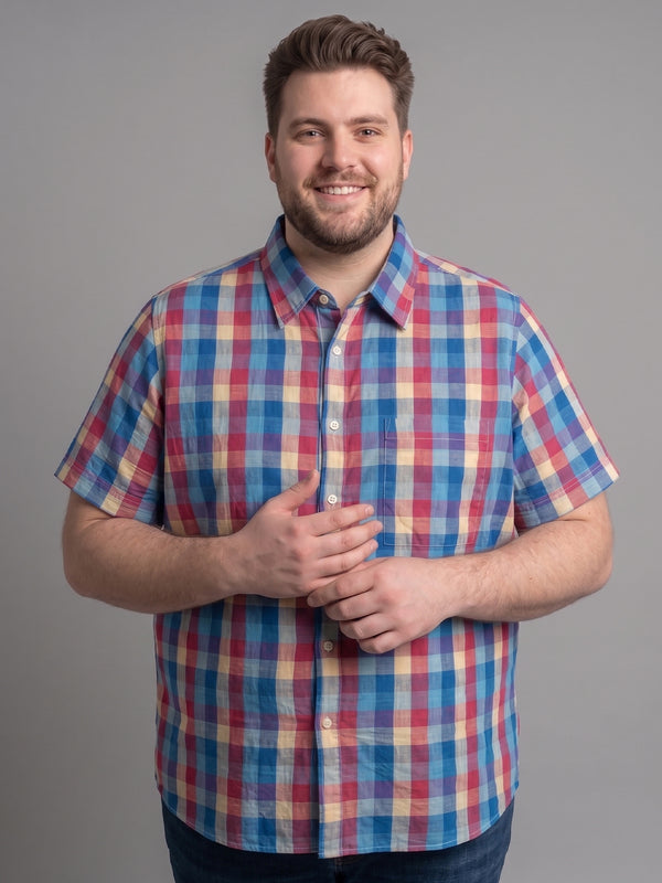 Men Plus Size Xaro Multi Check Shirts