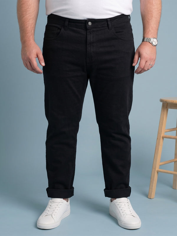 Men Plus Size Charvex Grey Solid Jeans