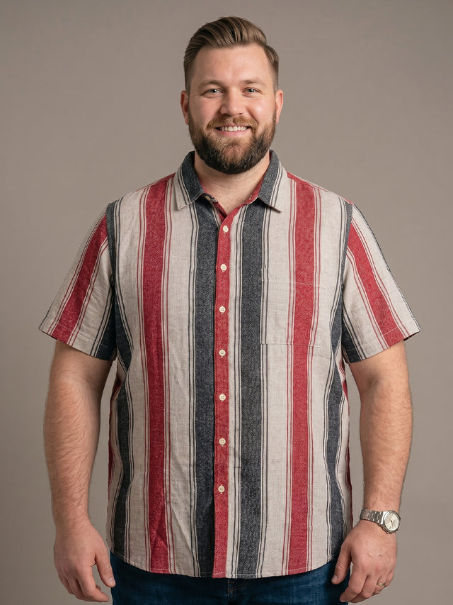 Men Plus Size Mirevon Multi Textured Shirts