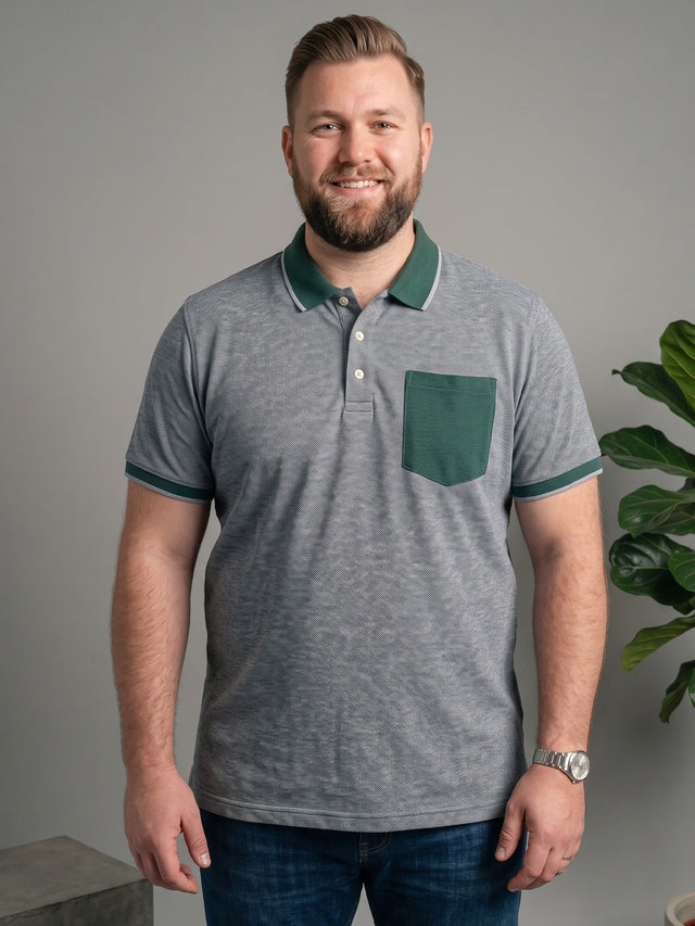 Men Plus Size IronPulse Green Solid Polo