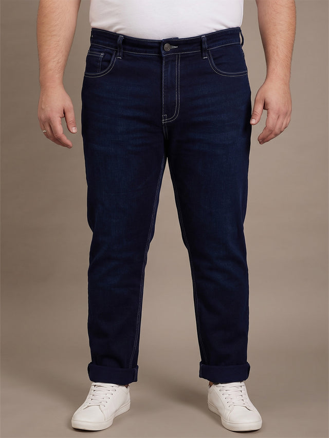 Men Plus Size Vexor Dark Navy Solid Jeans