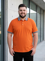 Men Plus Size Rush-Orange Orange Solid Polo Tshirts