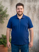 Men Plus Size Zorin Blue Solid Polo