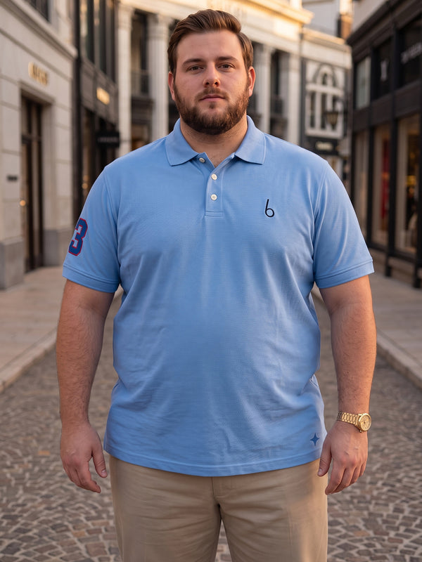 Men Plus Size Aura-Sky Polo Men Tshirt