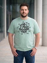 Men Plus Size Sagespirit Light Green Printed Round Neck