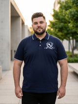 Men Plus Size Osaka Printed Black Polo Men Tshirt