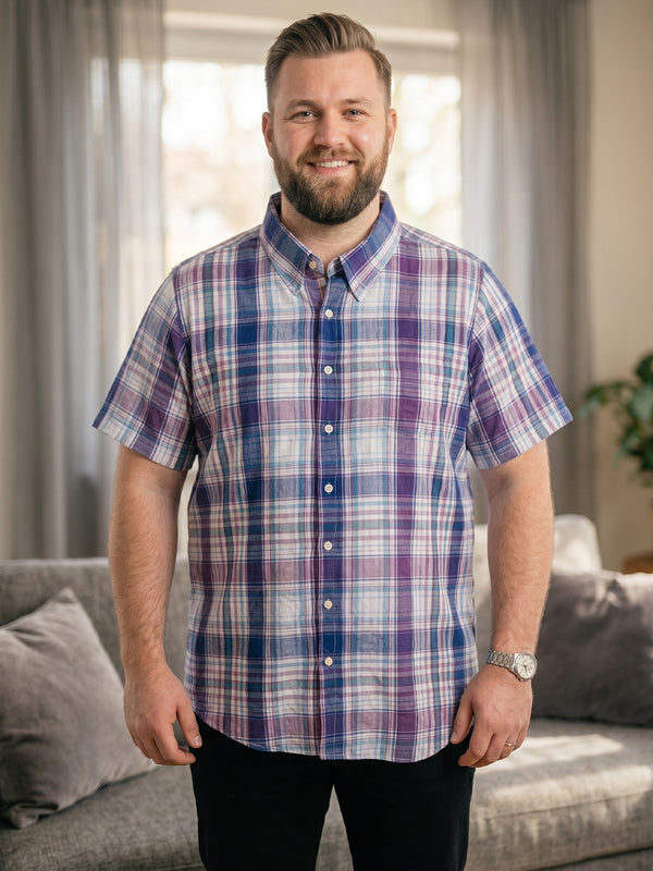 Men Plus Size Velmior Multi Check Shirts