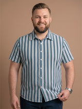 Men Plus Size Stravo Multi Striped Shirts