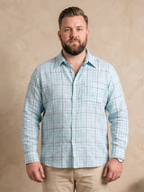 Men Plus Size Aquavelle Sky Blue Check Shirts