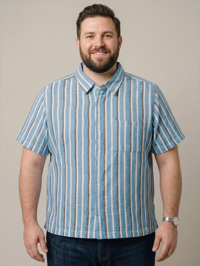 Men Plus Size Kryzex Multi Textured Shirts