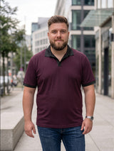 Men Plus Size Zorathn Wine textured Polo Tshirts