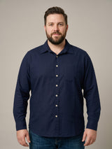 Men Plus Size Navyroth Navy Solid Shirts