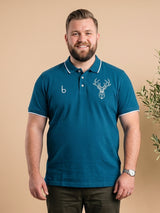 Men Plus Size Thom-Teal Solid Polo Tshirt