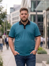 Men Plus Size Aevrion Teal textured Polo Tshirts